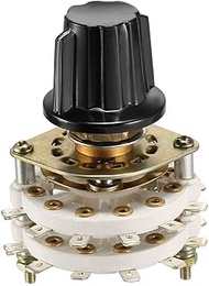 uxcell 2P6T 2 Pole 6 Position 2 Deck Band Channel Rotary Switch Selector with Knob