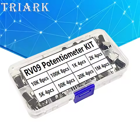 RV09 Kit Vertical 12.5mm Shaft 1K 2K 5K 10K 20K 50K 100K 1M 0932 Adjustable Resistor 9 Type 3Pin Sea