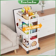 3 Tier Trolley Multifunction Storage Rack Office Shelves Home Kitchen Rack With Plastic Wheel