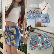 COCKTAIL &amp; FRUITY MINI SKIRTS🍇🍒🍋🐟(SML 370฿) ~สาวๆทุกคนต้องแพ้ทางกระโปรงรุ่นนี้ แน่นอน!! กระโปรงลายสก็อตสีน้ำเงิน ลายผ้าสะดุดตาความน่ารักแบบ 100000/10 แอบผ่าข้างทั้ง2ข้างหน่อยๆใส่แล้วเกร๋!!