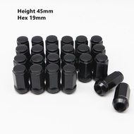 45mm M14x1.5 Nuts with Cone Seat 19mm Hex Black Lug Nuts for Chevrolet Silverado Suburban 1500 Fo