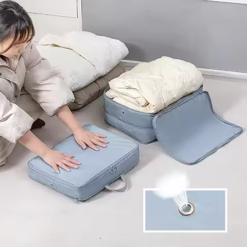 Large Travel Compression Packing Cubes Bag Portable Suitcase Clothes Organizers Waterproof Luggage S