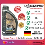 Corva Motor Norva Power II 10W40 1L Semi Synthetic 4T / Fully Synthetic 4T Motorcycle Engine Oil Minyak Hitam Pelincir Y15 Lc135 Rs150