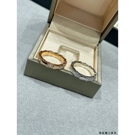 【High version 1: 1】bv new 18K gold interval diamond snake bone ring women light luxury simple fashio