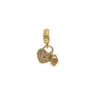 ASWA 24K Gold Plated Charms Heart Dangle for Pandora Charms Bracelet