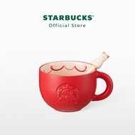 Starbucks Red with Cat Spoon Mug 12oz. แก้วน้ำสตาร์บัคส์เซรามิก ขนาด 12ออนซ์ A11148933