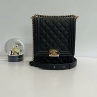 Chanel 豎版 boy 荔枝牛淡金釦