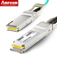 AMPCOM สายออปติคอล QSFP56แอคทีฟ (AOC) LSZH รองรับสำหรับซิสโกมิโครติคฟอร์ติเน็ต Ubiquiti เน็ตเกียร์อา