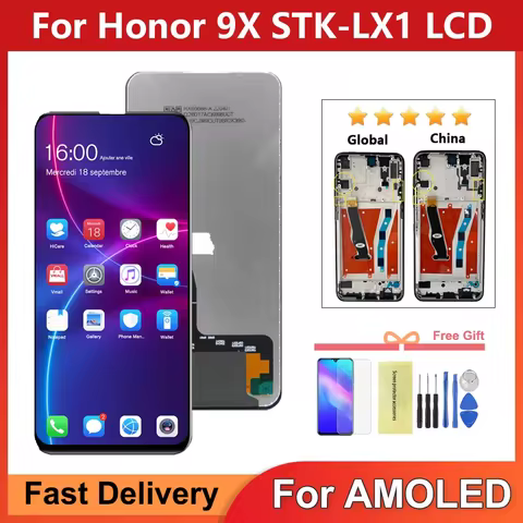 6.59'' For Honor 9X 9 X Premium Global Edition STK-LX1 STK-L22 LCD Display Touch Screen Digitizer As