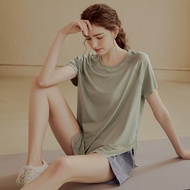 Women Breathable Soft Sports T-shirt Yoga Tops Loose Gym Fitness Short Sleeve Shirt Women Sportswear