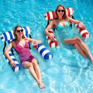 Pool Wave Pool Floats Chairs 2 Packs Heavy Duty Inflatable Swimming Pool Lounges Fabric Floating Ham