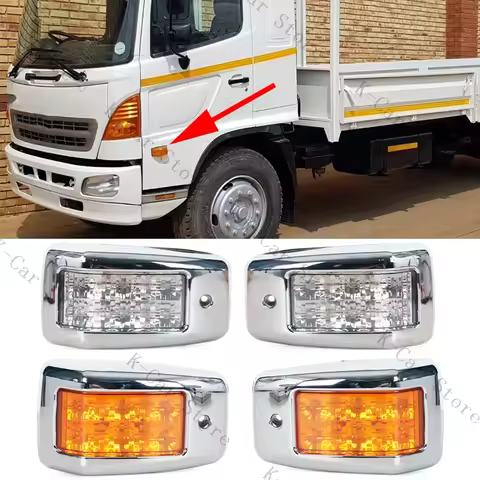 LED Front Fog Lamp Electroplated Turn Signal Light Car Accessories For Hino 500 700 Ranger Truck Fc 