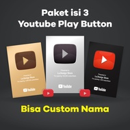 [LUCKY] [3PCS BUNDLING PACKAGE] LaDesign YouTube Play Button Silver Gold Black Wall Decoration