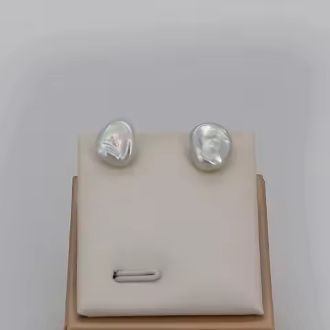 Dainashi 7-8mm Baroque Freshwater Pearl Earrings S925 Sterling Silver Keshi Pearl Stud Earrings for 