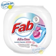 快潔 - 快潔 Fab All-in-1 洗衣珠(櫻花)【8倍洗淨力.去除細菌給塵蟎.櫻花香氣.低泡易漂洗. 持久留香. 護色】60粒裝 / 盒 (73397) (到期日:2029年10月) <平行進