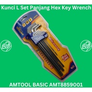 AMTOOL BASIC AMT8859001 CR-V Hex Key Wrench 9 pcs 1.5mm-10mm Xtra Long American Tool