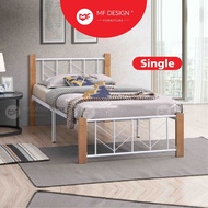 MF DESIGN Galaxy Single Bed Frame Katil Besi Single Murah Katil Metal Double Bed Frame White Katil B