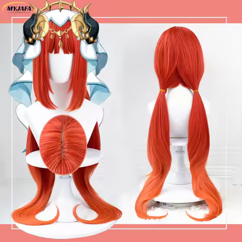 High Quality Nilou Cosplay Wig Game Sumeru Nilou Long Red Gradient Heat Resistant Synthetic Hair Rol