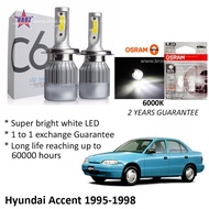 Hyundai Accent 95-98(Head Lamp)C6 LED Auto Head Lamp 6500k White+Osram T10 LED