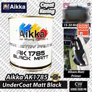 [ AIKKA Black Matt AK1785 1Litre ] 🚗 Matt Black / Hitam Mati 🚚 Flat Black Cat Undercoat Hitam Primer