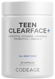 Codeage Teen Clearface Adolescent Face, Skin & Pimples, Vitamins A, C, D3, E, Pantothenic Acid, Niac