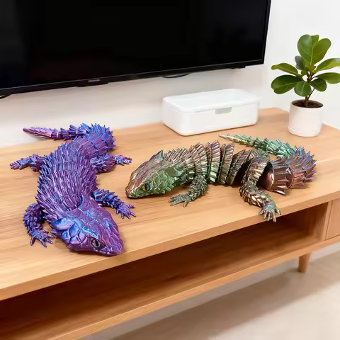 3D Printed Lizard Statue, Flexible 3D Printed Animal, Colorful Figurines Statue, Gifts, 36.5Cm/14.37