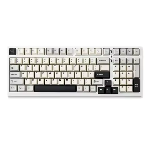 YUNZII YZ98 White Full Size Mechanical Gaming Keyboard, Vintage 99 Keys Hot Swap Gasket 98% Layout W