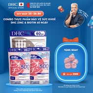 Combo Thực phẩm bảo vệ sức khoẻ DHC BIOTIN (30 ngàyx2) + ZinC (60 ngày) - Dạng viên uống hỗ trợ bổ s