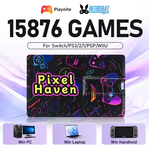 Pixel Haven Game Card Playnite&Retrobat OS with 15876 Games for Win PC/laptop/Handheld Game Console 