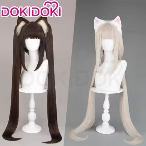 【Partial Ready For Ship】IN STOCK Chocola Vanilla Wig Nekopara Cosplay DokiDoki Women Long Hair Choco
