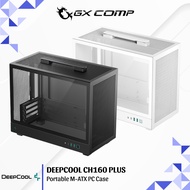 DEEPCOOL CH160 PLUS Black & White Portable M-ATX PC Case | Black Micro ATX Computer Case White/