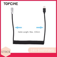Topcine USB Type C to Weipu SF610 2 Pin PD Trigger Coiled Power Cable for BMPCC Blackmagic Pocket Ci