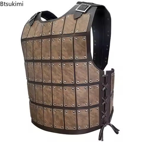 Medieval Viking Pirate Knight PU Leather Body Chest Armor Roman Gladiator Saxon Breastplate Cosplay 