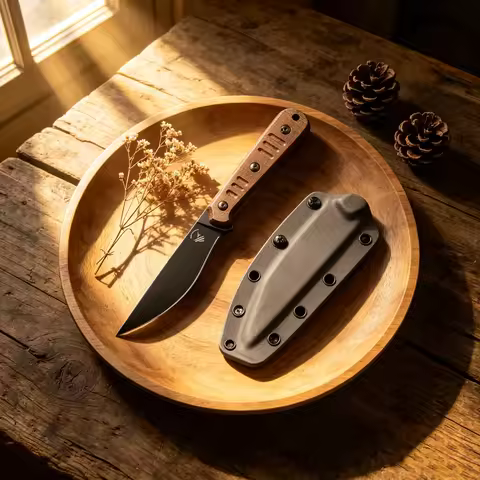 Silence Slim Compact Mini Straight Knife N690 Steel Mikata Fiber Handle Outdoor Camping Suitable