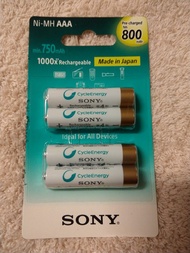 SONY NI-MH AAA 鎳氫4號低自放充電電池800mAh