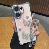 For Vivo V60 Casing Vivo V60 Lite Casing Diamond 3D Pearl Butterfly Phone Casing Shockproof Electrop