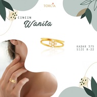 Ring Authentic Gold Honeycomb Model 375 Torcia
