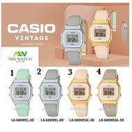 Casio Digital นาฬิกาข้อมือผู้หญิง สายหนังแท้ รุ่น LA680WEL, LA680WEGL LA680WEGL-4D LA680WEGL-5D LA680WEL-3D LA680WEL-8D ของแท้ประกันศูนย์ Casio 1 ปี