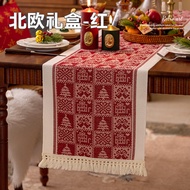4/6/8/10 Seaters New Red Christmas and New Year Table Runner Nordic Simple Cotton Linen Tea Coffee T