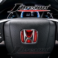 J-Dreams Magical Crystal Steering Emblem Sticker (RED) for Honda Jazz FIT City GM6 GM2 GN2 Civic FE 