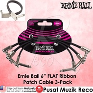 Ernie Ball 6221 6” Flat Ribbon Guitar Effect Pedal Patch Cable 3/Pack
