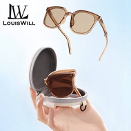 Louiswill cermin mata hitam wanita folding sun glasses chic chic round moden cermin mata hitam hiasan lelaki sun glasses