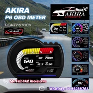[NEW INTERFACE + FREE GIVE] AKIRA OBD Gauge Meter OBD2 Meter P6+GPS Proton Honda Perodua Toyota Niss