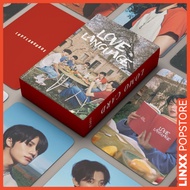 LINXX 55Pcs TXT Group Kpop Boy Band Boxed Photocards Set with Laser Photo Cards for Albums Love Lang