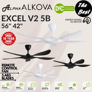 Alpha Fan | Excel V2 56 42 Inch DC Motor 5 Blade 12 R+F Speed Remote Control Ceiling Fan