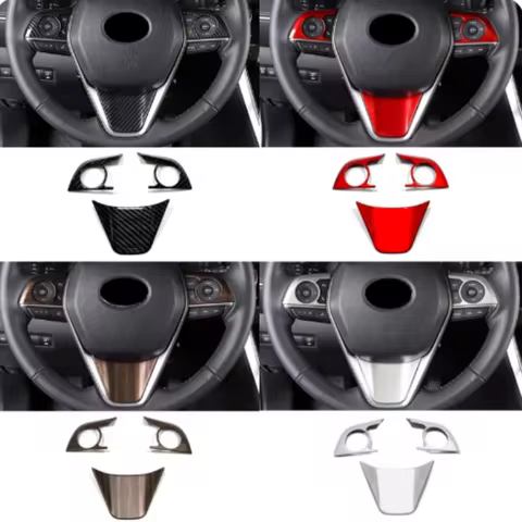 For Toyota Camry 70 XV70 2018 - 2023 Hybrid Car Steering Wheel Button Cover ABS Carbon Stickers Acce