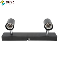 SUYO LED Track Light, Fixed Rail 2 Light Ceiling Track Light, Modern E27 Black Rotating Heads Track 