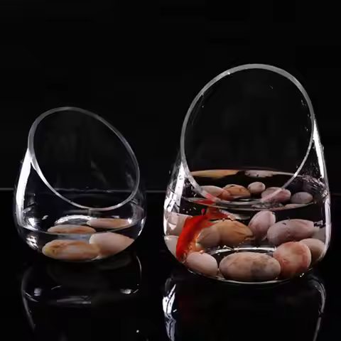 Clear Slant Cut Bowl Glass Vase Mini Candy Bowl Jar for Wedding Decoration