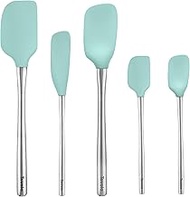 Tovolo Flex-Core Stainless Steel Handled Spatula Set of 5 for Meal Prep, Cooking, Baking, and More -