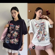 Oversized Round Neck Cotton T-Shirt for Women - XS to 3XL